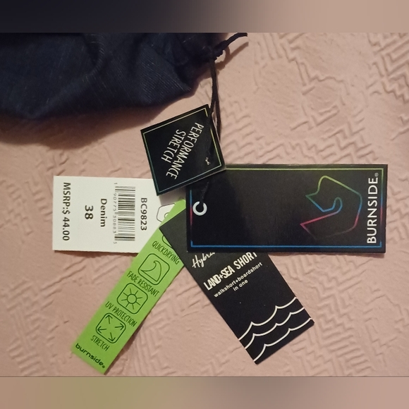 NWT Burnside Men’s 38 X 10 Hybrid Series Land + Sea Stretch Shorts Dark Gray - Picture 6 of 9